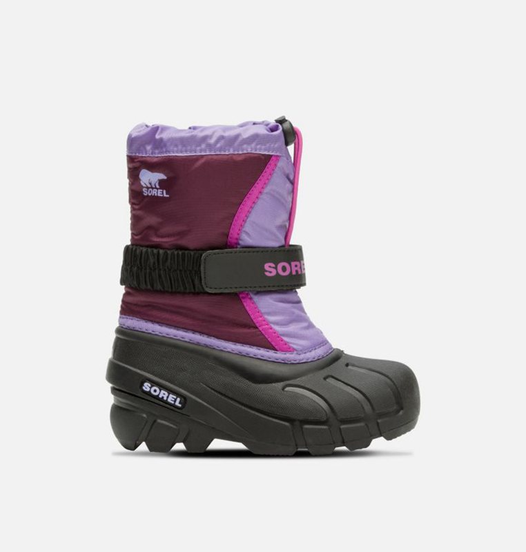 Kids Snow Boots Purple/Black - Sorel Childrens Flurry™ - 096537-TAS